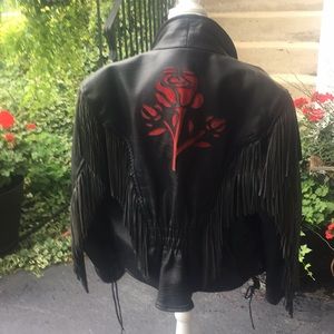 Black heavy biker jacket beautiful Unique